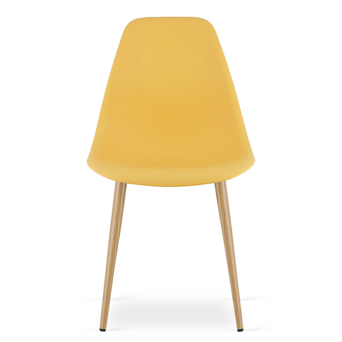 ESSZIMMERSTUHL 2-er Set KALEO Senffarbener Sitz, natürliche Beine - Currygelb/Naturfarben, Kunststoff (46/84/51cm) - Valora