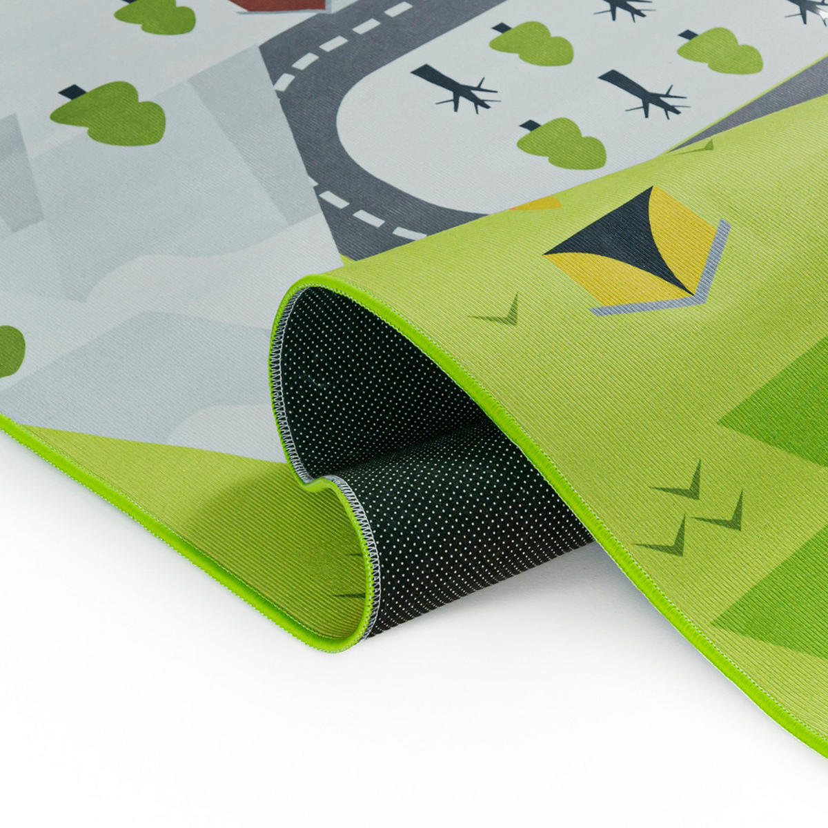 KINDERTEPPICH Bambini Vetta Mazovia 140x200cm Grau Grün Berge Kurzflor - Grau, Textil (140/200cm) - Mazovia