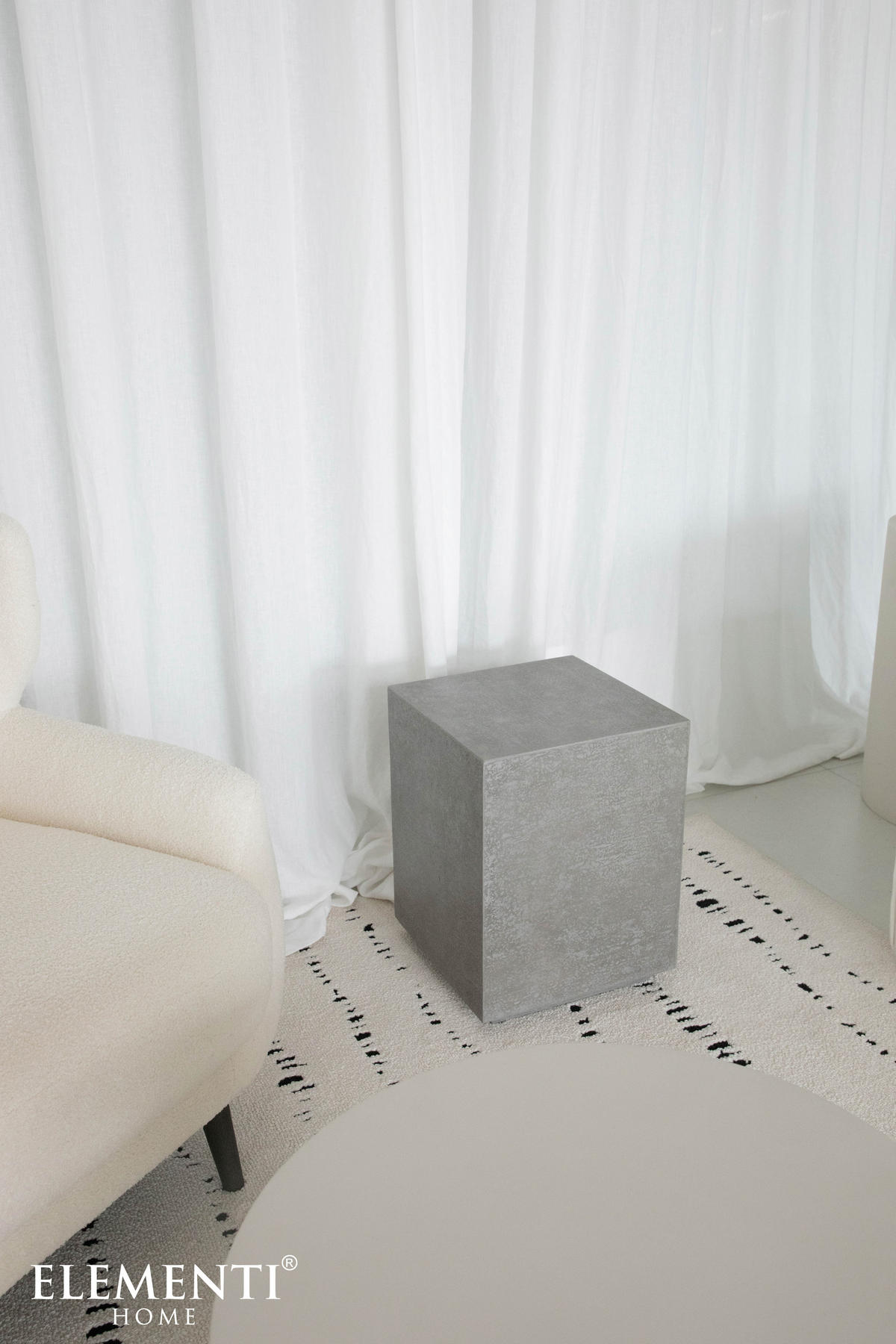 BEISTELLTISCH TEVERE aus GF-Beton, Wetterbeständig, 35x35x46 cm - Grau, Naturmaterialien (35/35/46cm) - Elementi