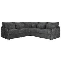 ECKSOFA VERSO L Dunkelgrau Cord - Dunkelgrau/Schwarz, Kunststoff/Textil (270/270cm) - MKS