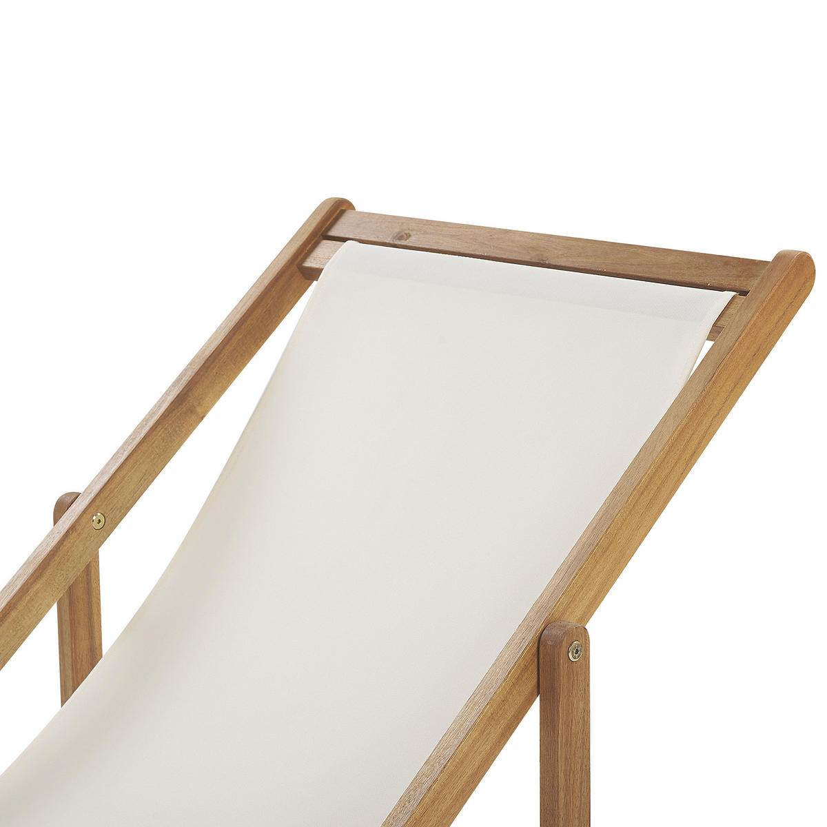 GARTENLIEGE hellbraun Textil cremeweiß Anzio - Hellbraun/Creme, Textil (54/70/97cm) - Beliani