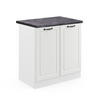 SPÜLENUNTERSCHRANK R-Line Weiß Landhaus 80 cm, AP Anthrazit - Creme/Weiß, Holzwerkstoff (80/81.6/60cm) - Vicco