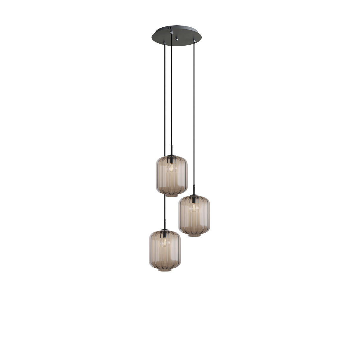 GALERIELEUCHTE Velo 3-flammig Klar Ø 25 cm - Klar/Schwarz, Glas (25/25/27cm) - s.luce