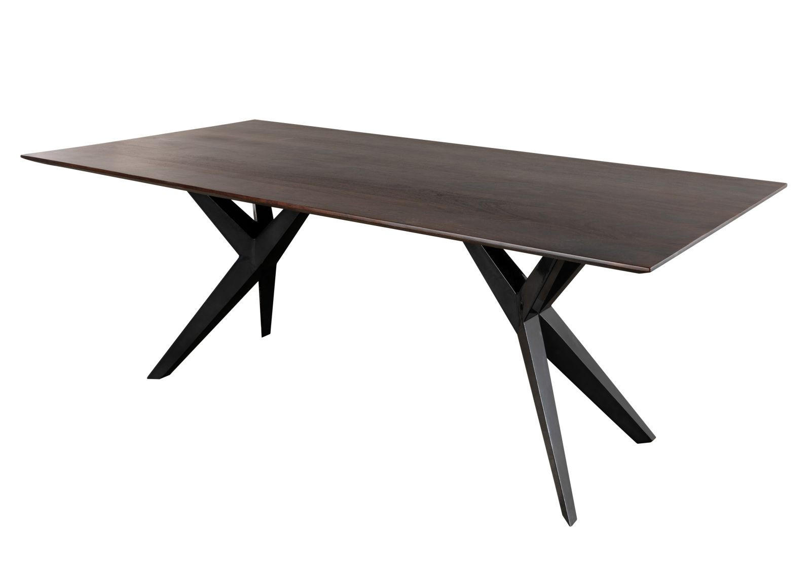 ESSTISCH Akazie 160x90x76 braun lackiert Beine anthrazit glänzend SWISS EDGE #13 - Braun, Holz (90/160/76cm) - Massivmoebel24