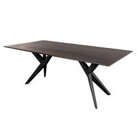 ESSTISCH Akazie 160x90x76 braun lackiert Beine anthrazit glänzend SWISS EDGE #13 - Braun, Holz (90/160/76cm) - Massivmoebel24