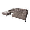 ECKSOFA NELSON Dunkelbraun Leder Relaxfunktion - Dunkelbraun/Schwarz, Leder/Metall (321/216cm) - KAWOLA