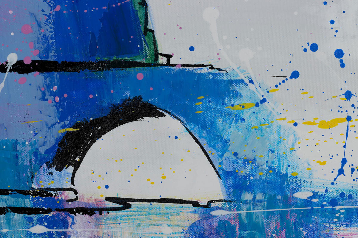 ACRYLBILD HANDGEMALT 120/60 cm - Multicolor/Grau, Holz/Textil (120/60cm) - KUNSTLOFT