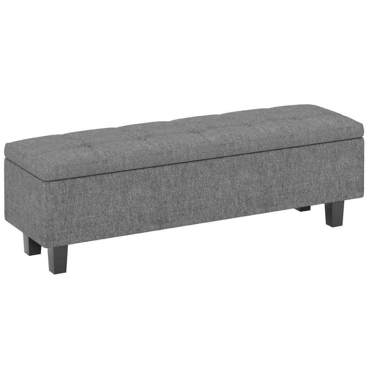 SITZBANK mit Stauraum, 138 x 40 x 45 cm, Dunkelgrau - Dunkelgrau, Textil (138/45/40cm) - HOMCOM