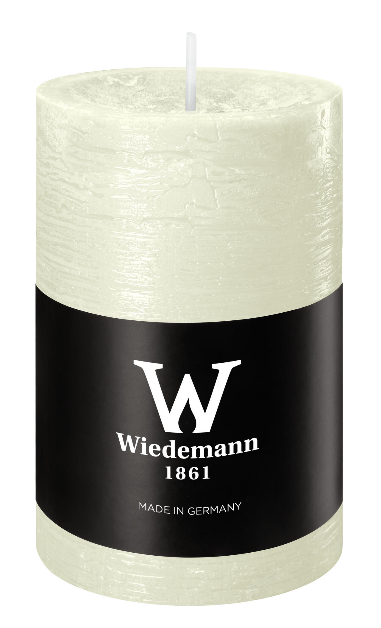 STUMPENKERZE Rustik Marble Style Elfenbein 90 x Ø 58 mm, 1 Stück - Beige, Paraffin (6/9cm) - Wiedemann Kerzen