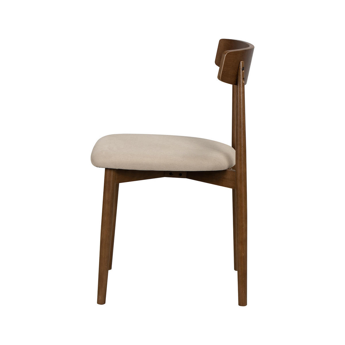 ESSZIMMERSTUHL - 2er-Set - Eiche massiv / Beiger Webstoff - Eichefarben/Beige, Holz/Textil (47/78/51cm) - home24