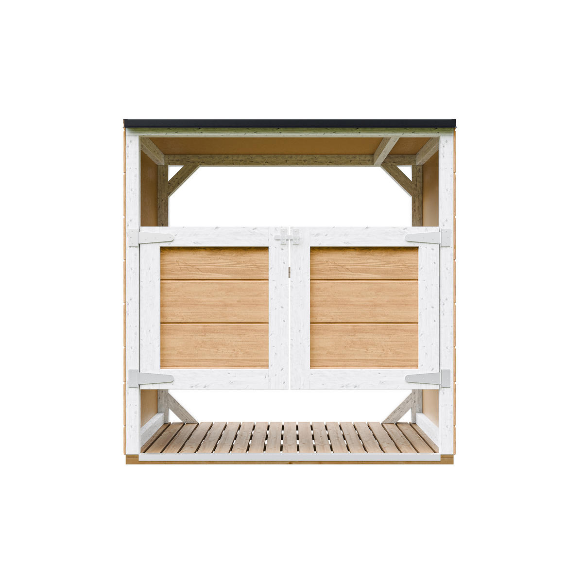 MÜLLTONNENBOX 2er 240L, M980A-HARVEST HONEY, aus wetterfestem LP Smartside Holz - Honig, Holz (153/159/75cm) - Timbela