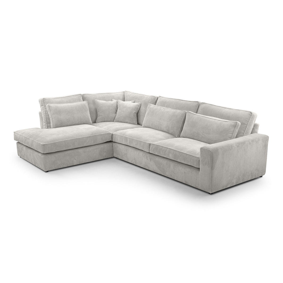 ECKSOFA Eckcouch Monica mini L-form, Beige - Hellgrau, Textil (224/280cm) - Fedve
