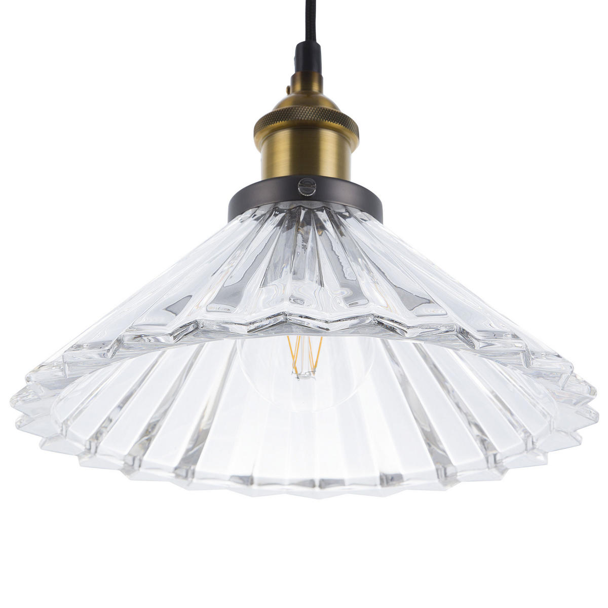 HÄNGELEUCHTE Colorado 25/25/96 cm - Transparent, Glas (25/25/96cm) - Beliani