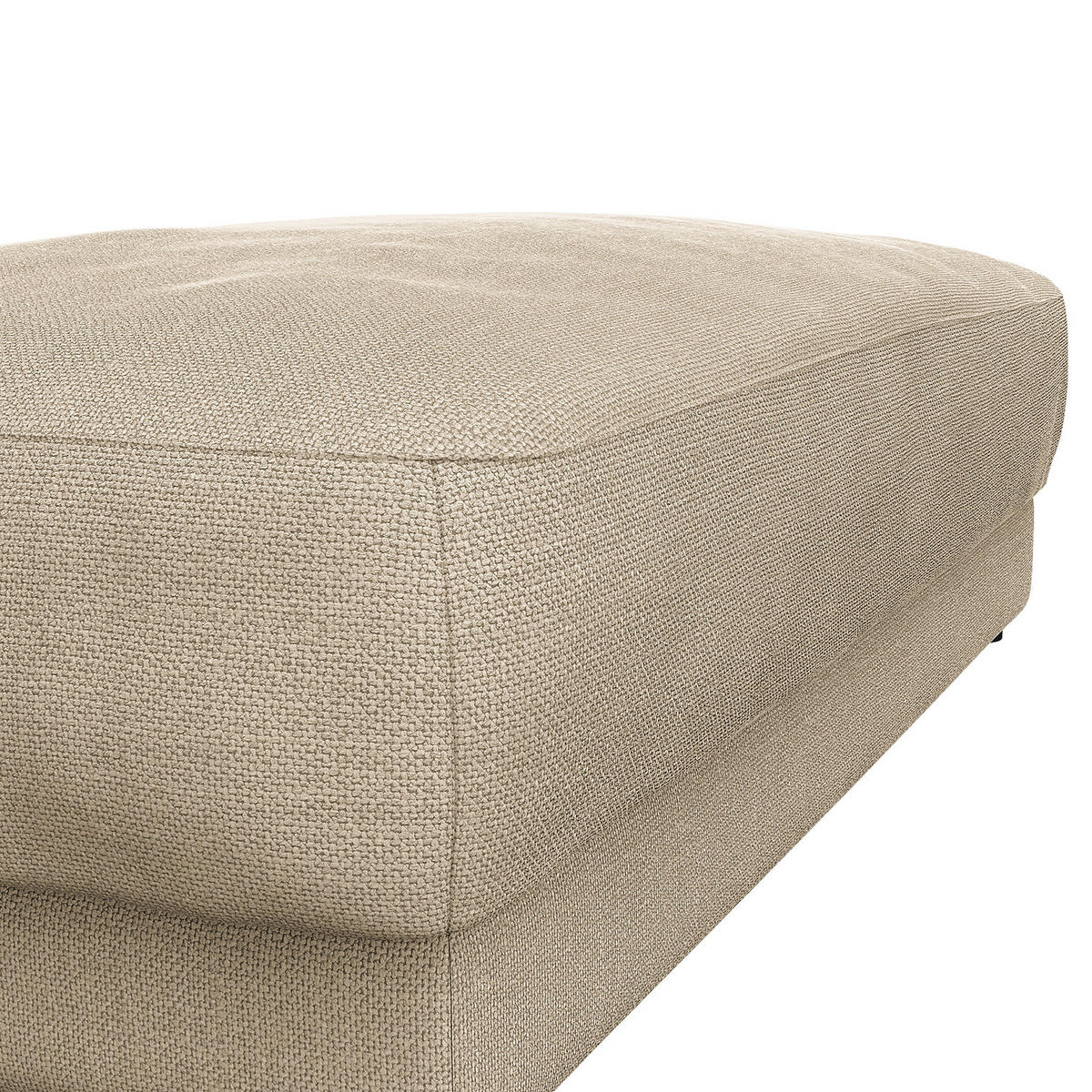 POLSTERHOCKER - rechteckig - Beige/Schwarz, Kunststoff/Textil (134/45/65cm) - home24