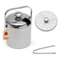 EISKÜBEL SET Eiswürfelbehälter (4-tlg.) - Silberfarben, Metall (14.2/19.5cm) - Intirilife