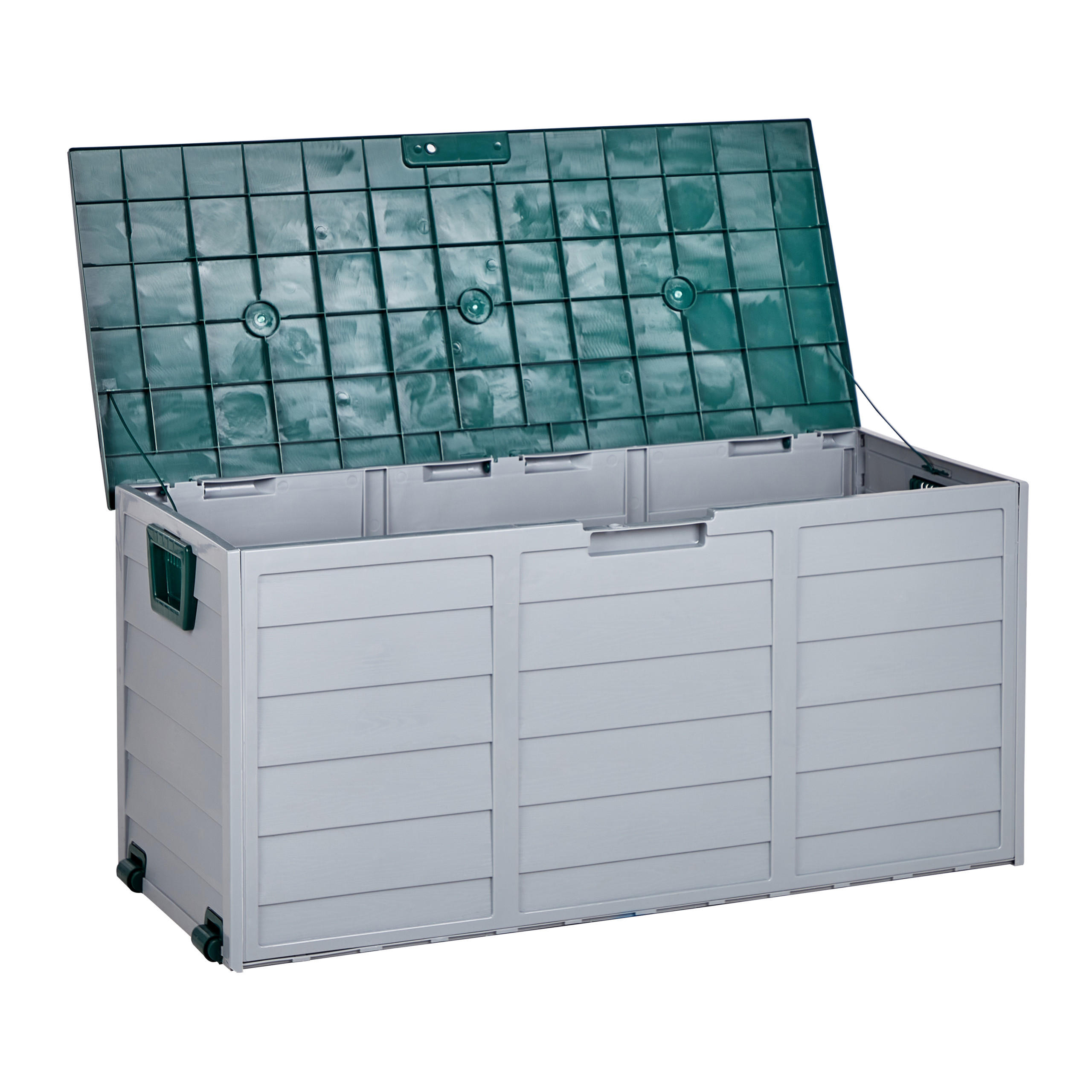 AUFBEWAHRUNGSBOX Grau Locarno - Grau/Grün, Kunststoff (112/53/50cm) - Beliani