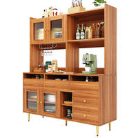 BUFFET mit Changhong-Glastür 145 x 39 x 171 cm MDF Walnut Brown - Braun, Holzwerkstoff (39/171/145cm) - Meubliv