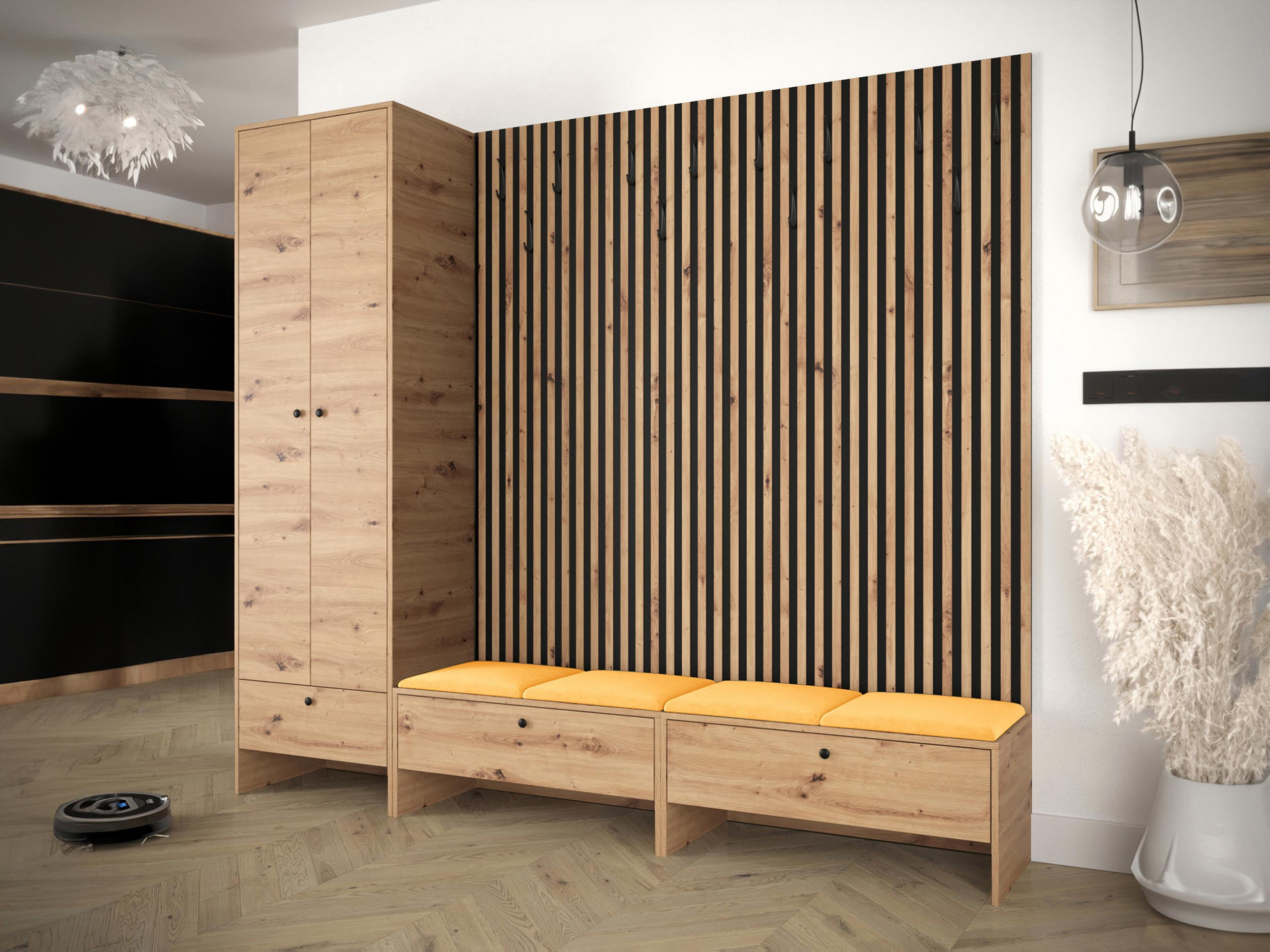 GARDEROBE Balma VI - Orange, Holzwerkstoff (230/206/44cm) - MIRJAN24
