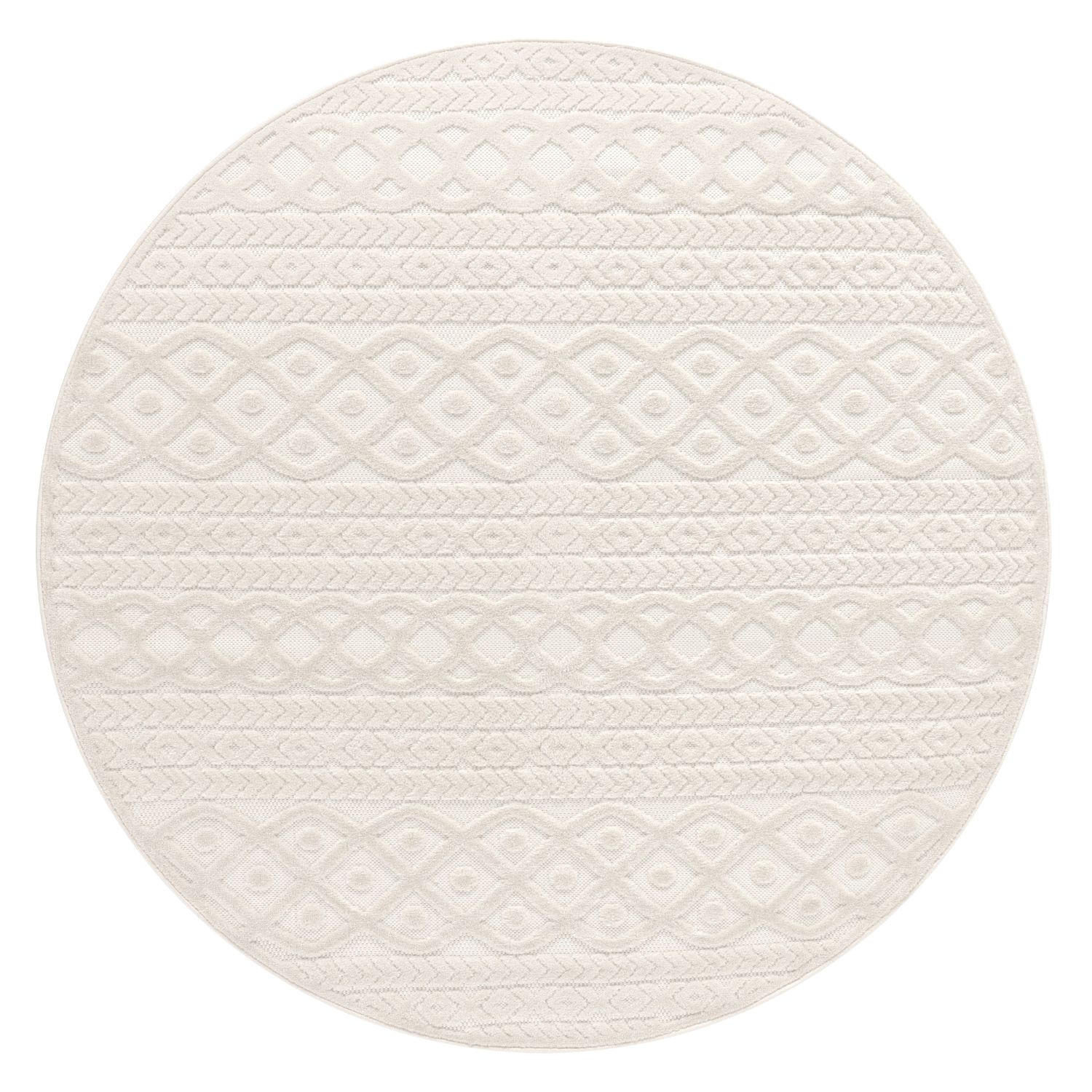 OUTDOORTEPPICH Ethno Creme Ø 200 cm - Creme, Kunststoff (200/200cm) - TT Home