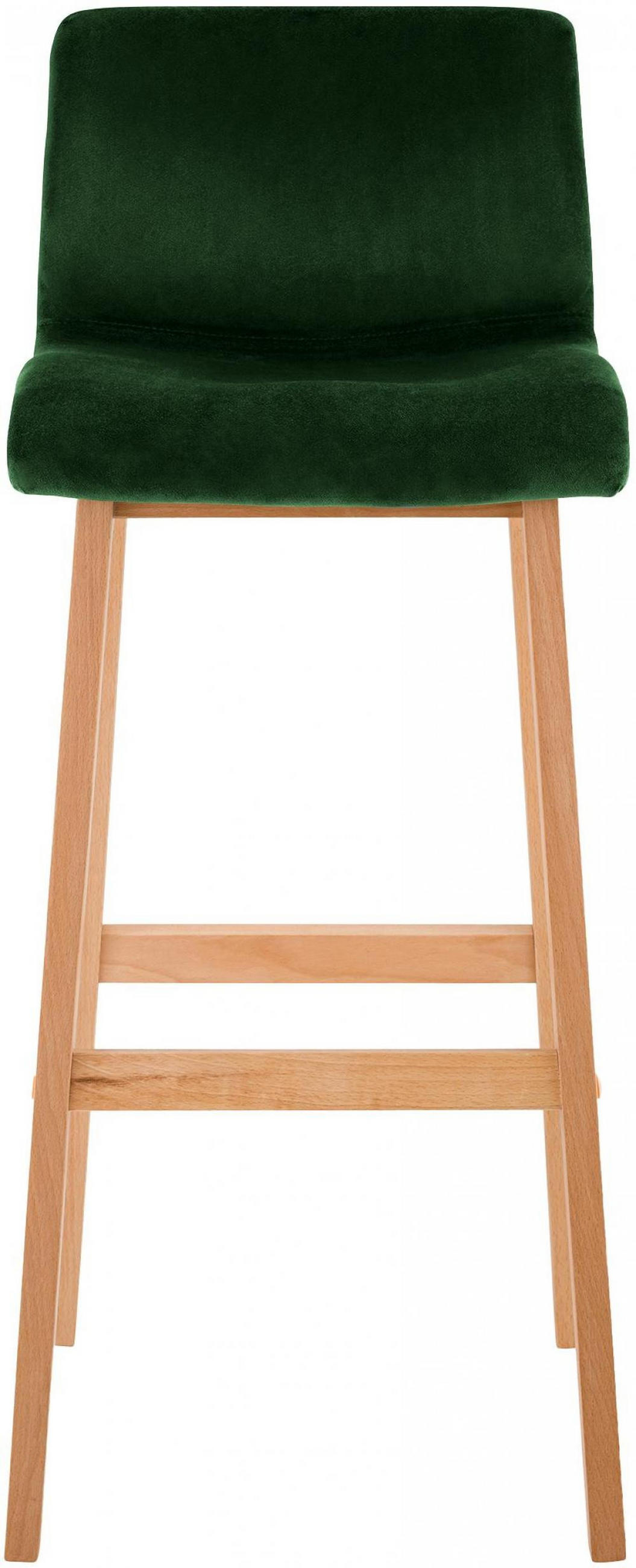BARHOCKER Samt Grün - Eukalyptusholzfarben/Grün, Holz/Textil (41/101/46cm) - CLP