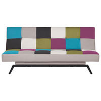 3-SITZER-SCHLAFSOFA Polyester Bunt Leeds - Hellblau, Textil (188/85/93cm) - Beliani