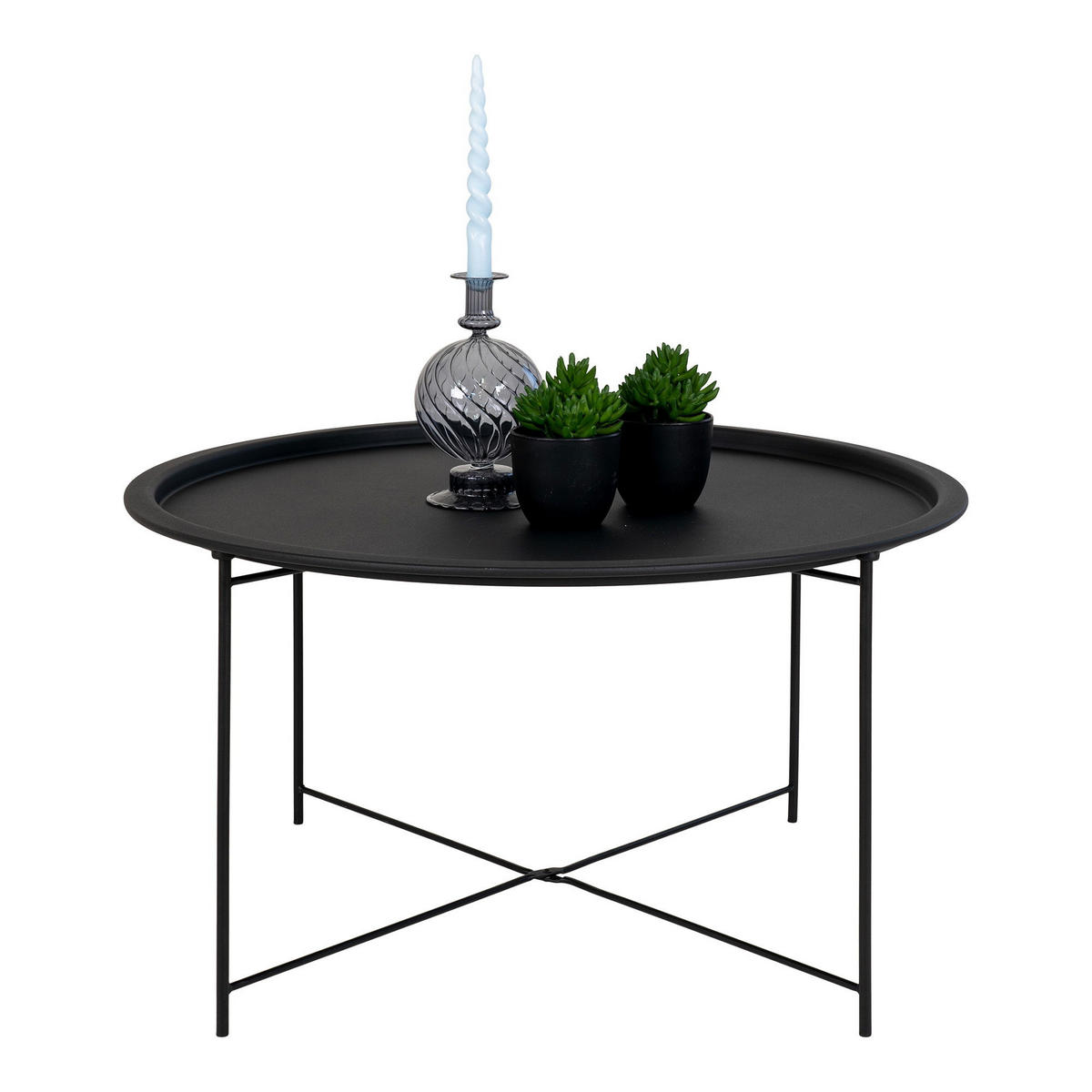 COUCHTISCH Bastia Stahl Schwarz - Schwarz, Metall (75/75/43cm) - tinkaro