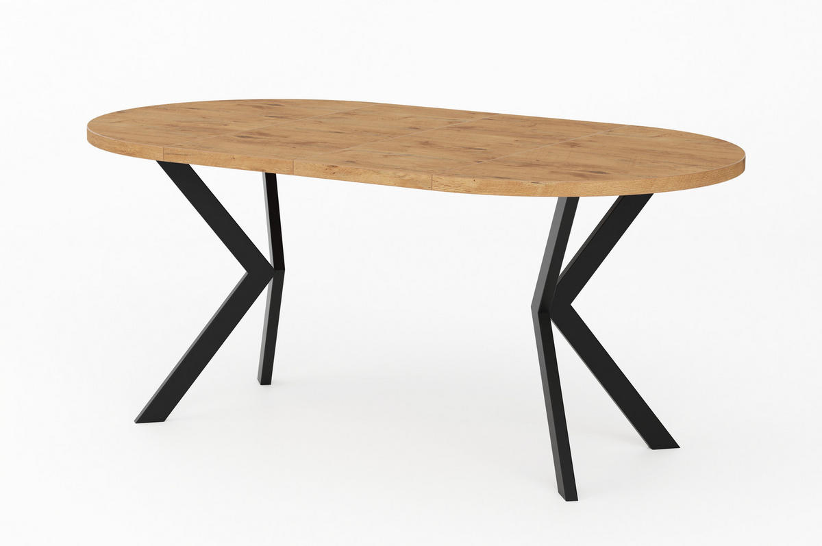 ESSTISCHE EDEN - Wildeiche/Schwarz, Holzwerkstoff (90/90/76cm) - Meblini