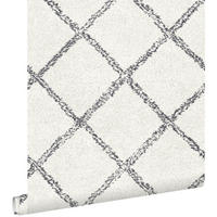 TAPETE orientalisches Berberteppich-Motiv 53 cm x 10.05 m - Weiß, Papier (53/1000cm) - ESTAhome