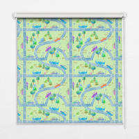 VNÚTORNÁ roleta - okenná roleta - roleta - 150x140 cm - Ulice - zelená, plast (150/140/0.5cm) - TULUP