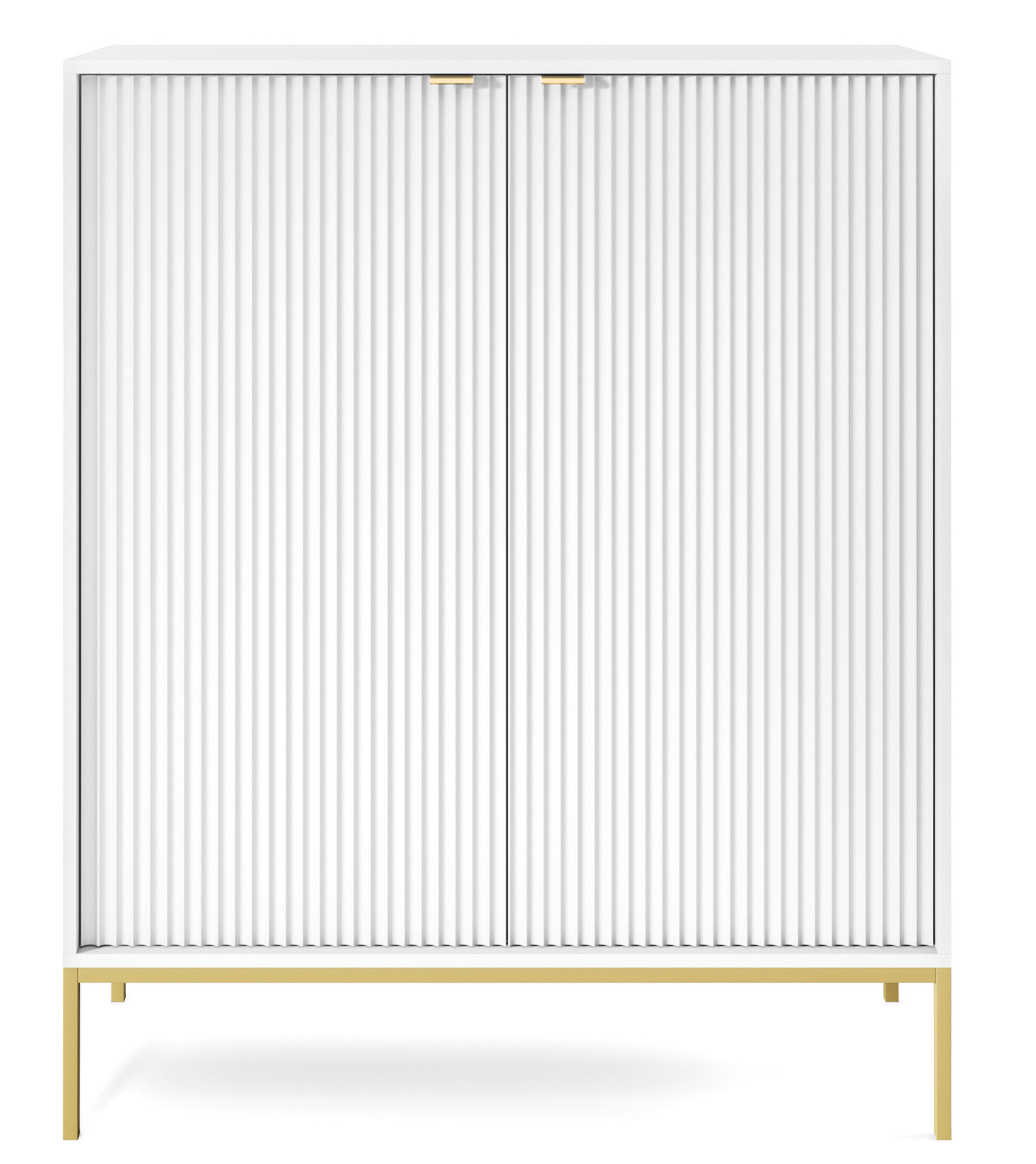 HIGHBOARD Vellore Weiß mit goldenen Metallbeinen 104 cm - Goldfarben/Weiß, Holzwerkstoff/Metall (104/125/39cm) - Selsey