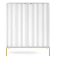 HIGHBOARD Vellore Weiß mit goldenen Metallbeinen 104 cm - Goldfarben/Weiß, Holzwerkstoff/Metall (104/125/39cm) - Selsey