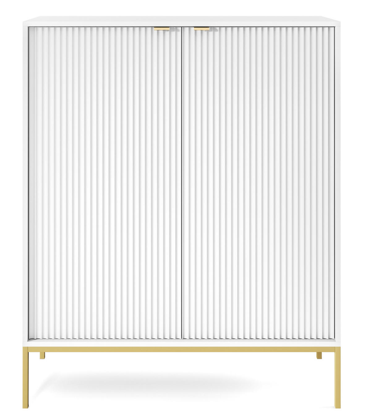 HIGHBOARD Vellore Weiß mit goldenen Metallbeinen 104 cm - Goldfarben/Weiß, Holzwerkstoff/Metall (104/125/39cm) - Selsey