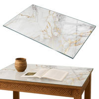 TISCHPLATTE 100x70 cm Eleganter Marmor mit Adern - Weiß, Glas (0.4/100/70cm) - TULUP