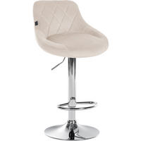 BARHOCKER Stoff creme - Chromfarben/Creme, Textil/Metall (46/83/49cm) - CLP