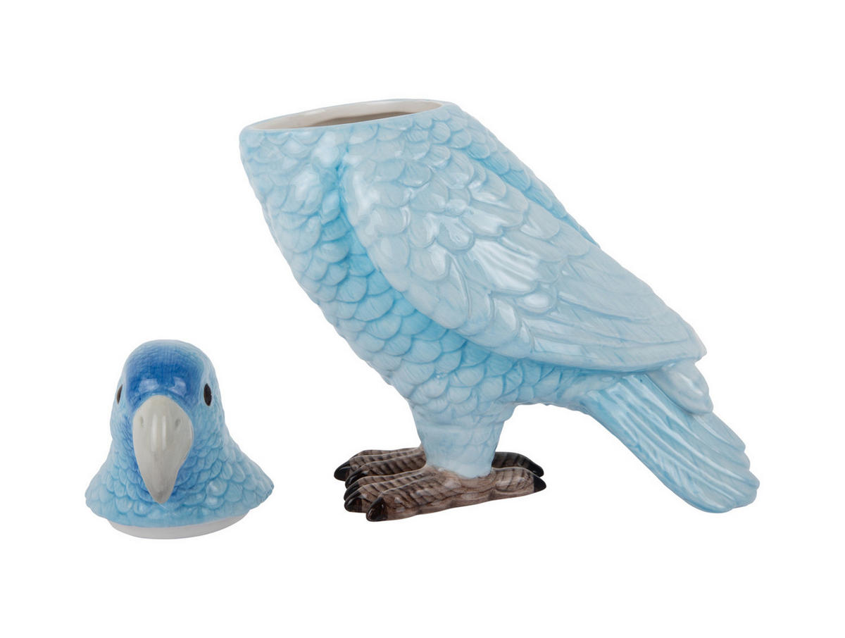 AUFBEWAHRUNGSBOX Bird 22/11/20 cm - Blau, Keramik (11/20/22cm) - Present Time