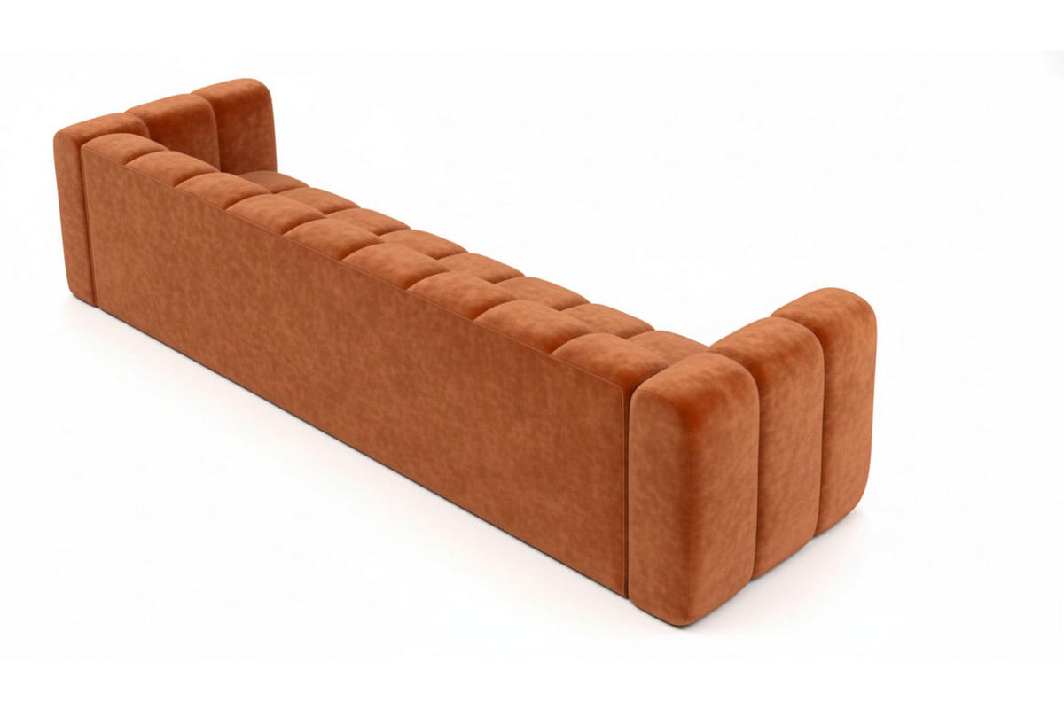 COUCH, Fünfsitzer-Sofa Grand, Veloursstoff Salvador, Braun - Braun, Holz (314/70/87cm) - Kaiser Möbel
