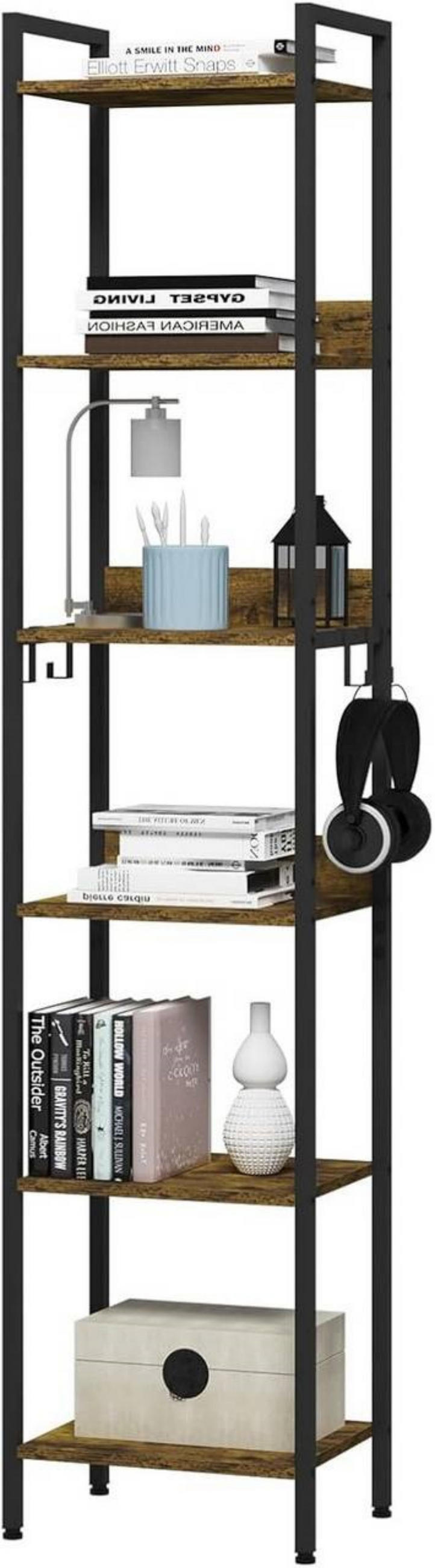 Woltu Regal Nussbaum 40x187x30 cm