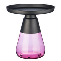 COUCHTISCH - Glas / Metall - Lila, Glas/Metall (53/53/53cm) - home24