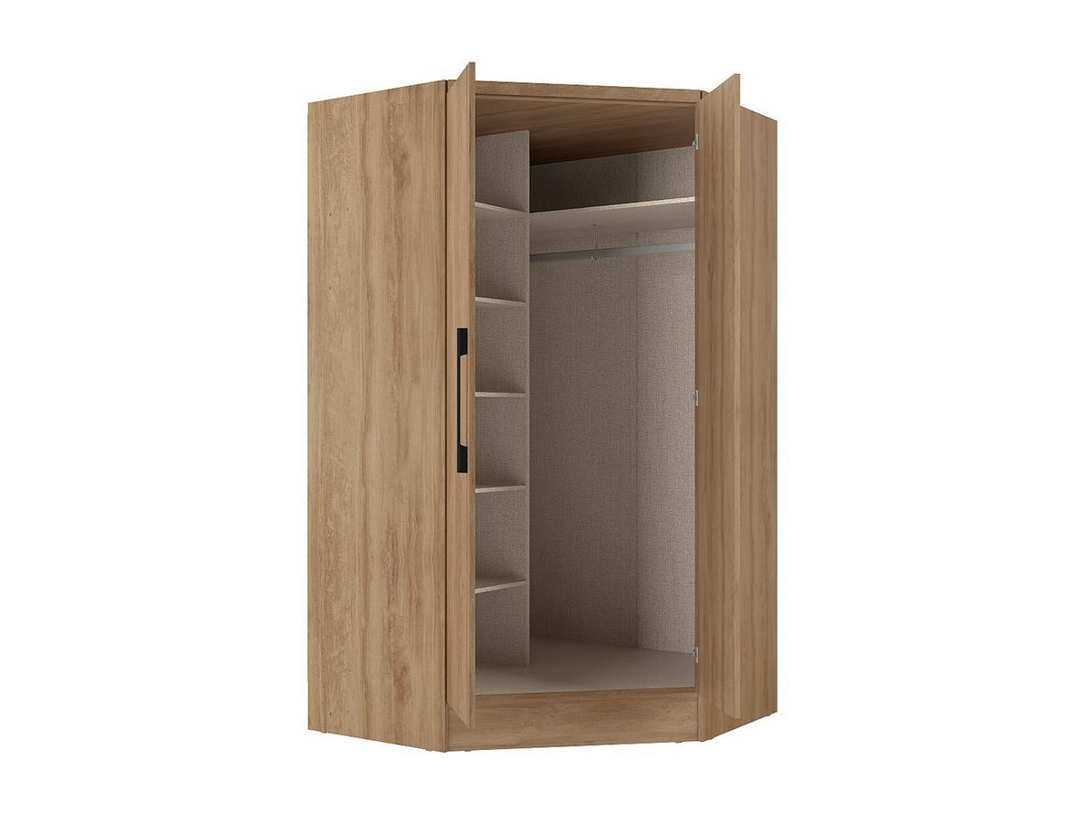 KLEIDERSCHRANK - 101.5 cm x 101.5 cm - Holz, Platte - Naturfarben Hell AURALI - Naturfarben, Holz (101.5/182/101.5cm) - Vente-Unique