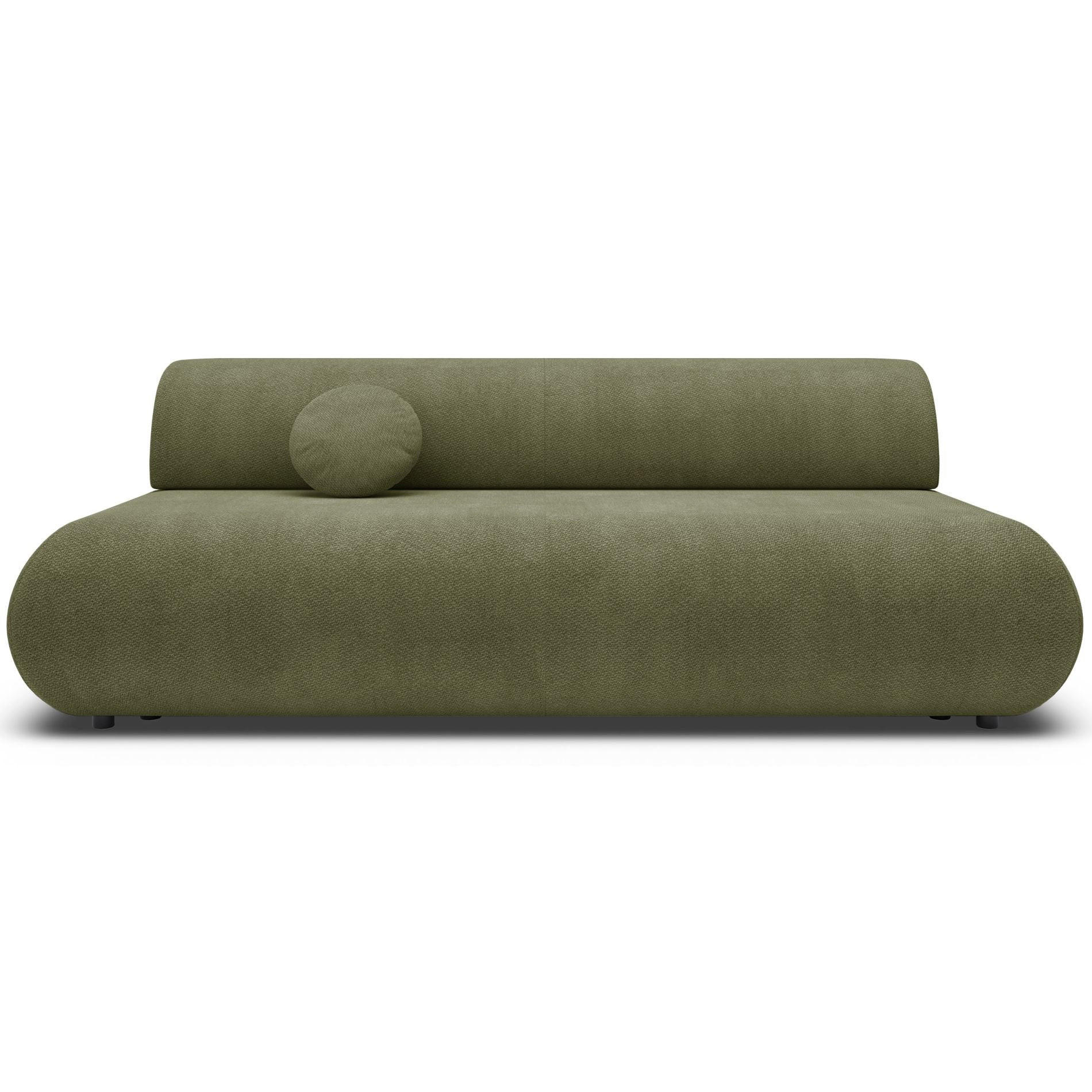 3-SITZER SCHLAFSOFA Olivgrün Chenille - Schwarz/Olivgrün, Kunststoff/Textil (214/74/100cm) - Selsey