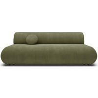 3-SITZER SCHLAFSOFA Olivgrün Chenille - Schwarz/Olivgrün, Kunststoff/Textil (214/74/100cm) - Selsey