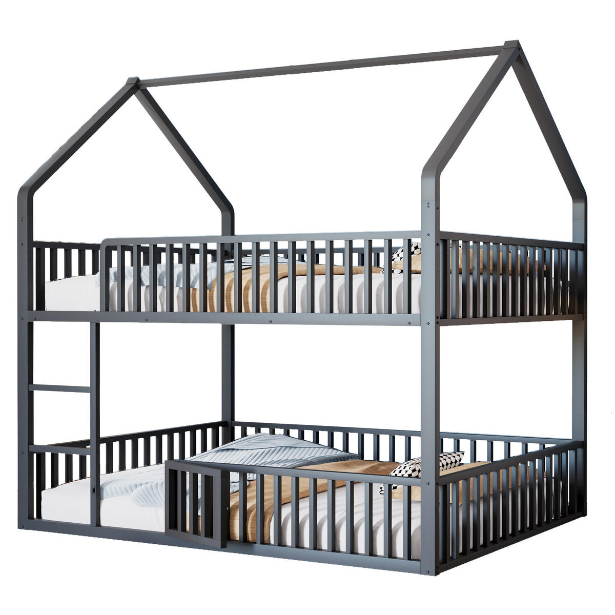 ETAGENBETT Metall Schwarz 90/140x200 cm 2-tlg. - Schwarz, Metall (90/200cm) - ComfortXL