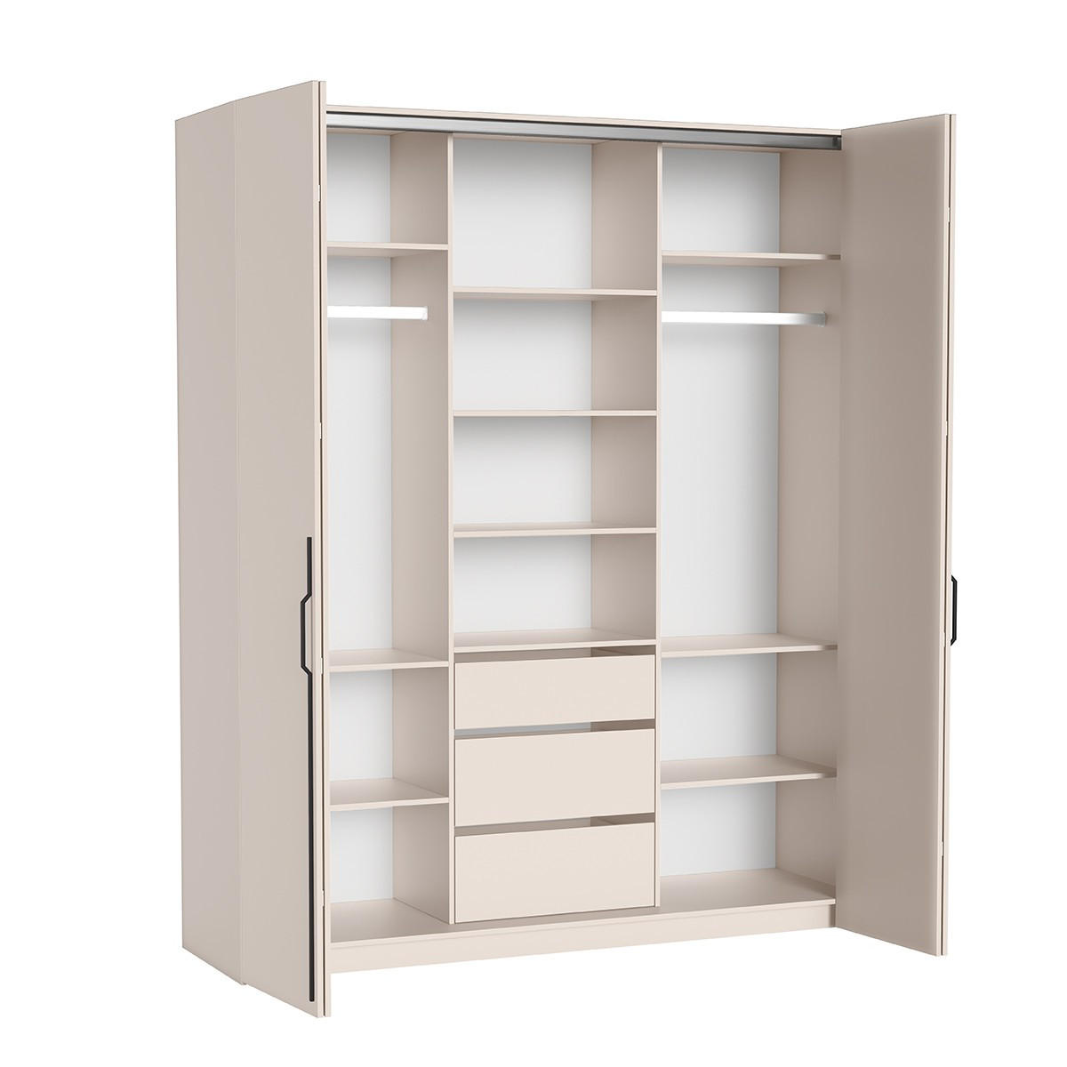 DREHTÜRENSCHRANK ANCONA 200/240/58cm 4-türig Kaschmir - Kaschmir, Holzwerkstoff (200/240/58cm) - MASSENO