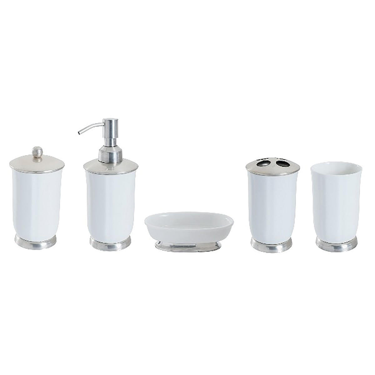 BADEZIMMER-SET - Waschbecken-Zubehör - Weiß, Metall (37/25/25cm) - Signature