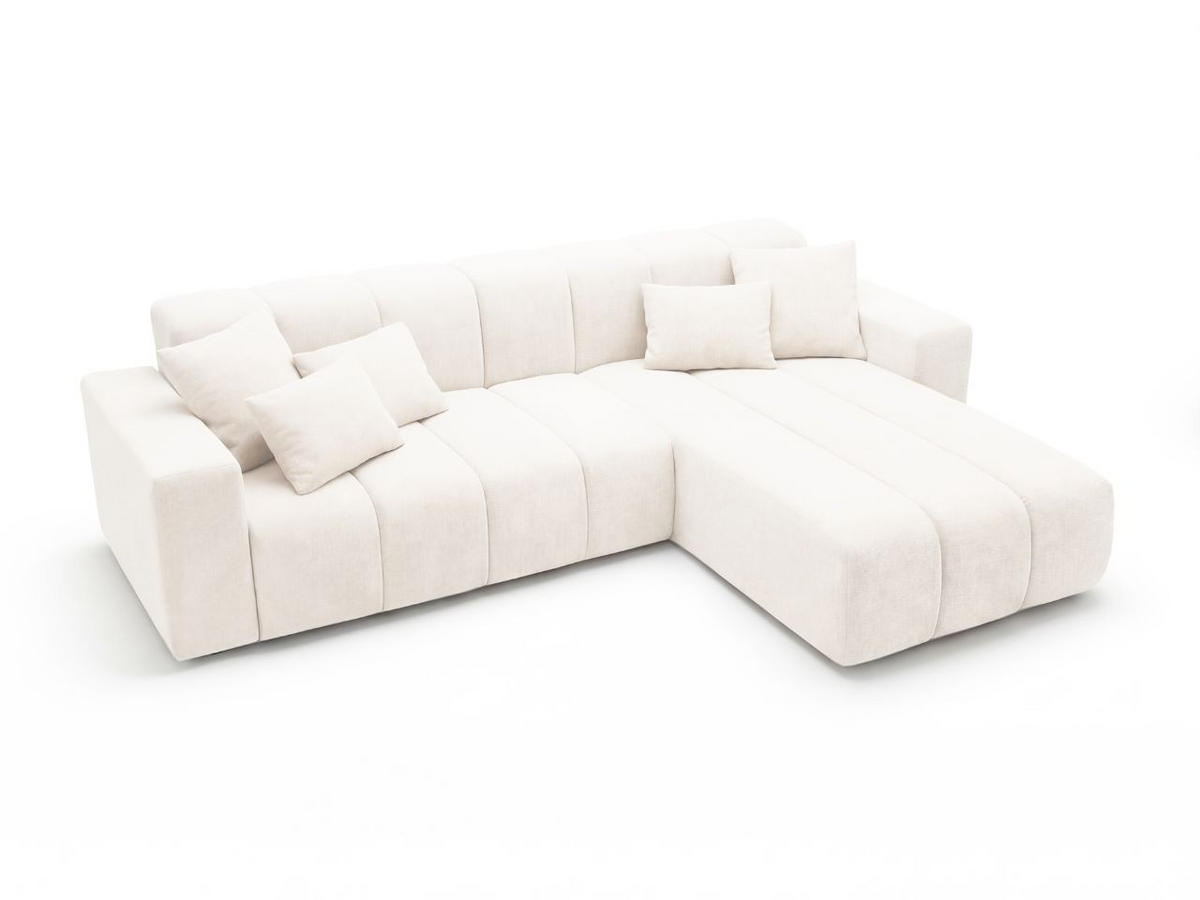 ECKSOFA Nork Creme Rechts - Creme, Holz/Textil (265/180cm) - Graingold