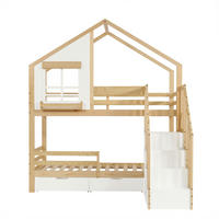 ETAGENBETT 90/200 cm Weiß + Natur - Naturfarben/Weiß, Holz