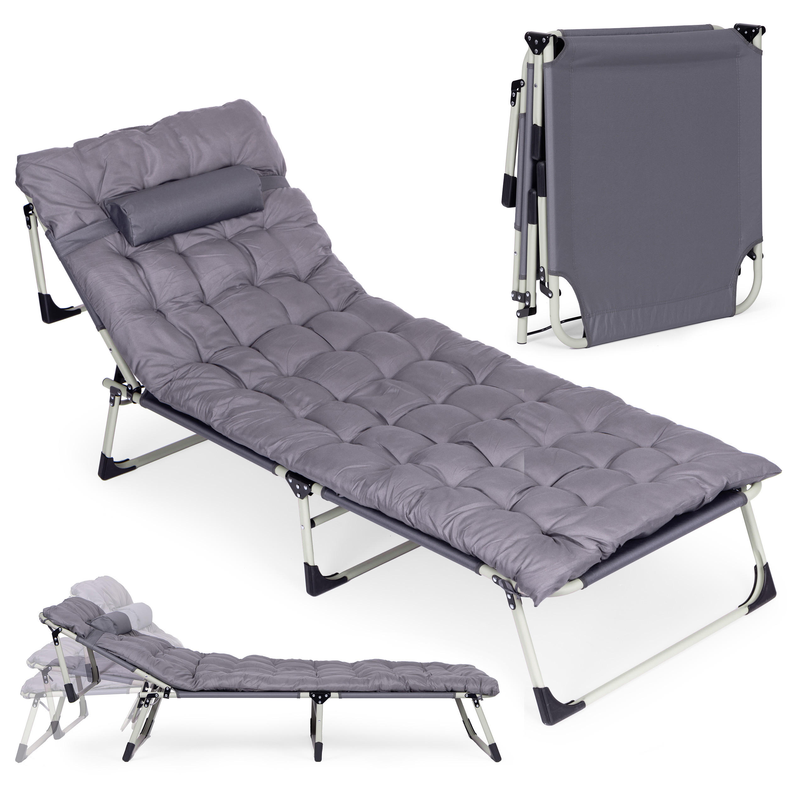 SONNENLIEGE klappbar - Grau, Metall (67/77/193cm) - Mat-Haus