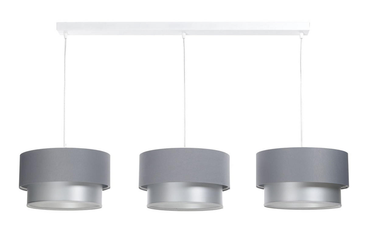 HÄNGELEUCHTE Grau 30/88 cm - Silberfarben, Kunststoff (30/2.6/88cm) - ONZENO