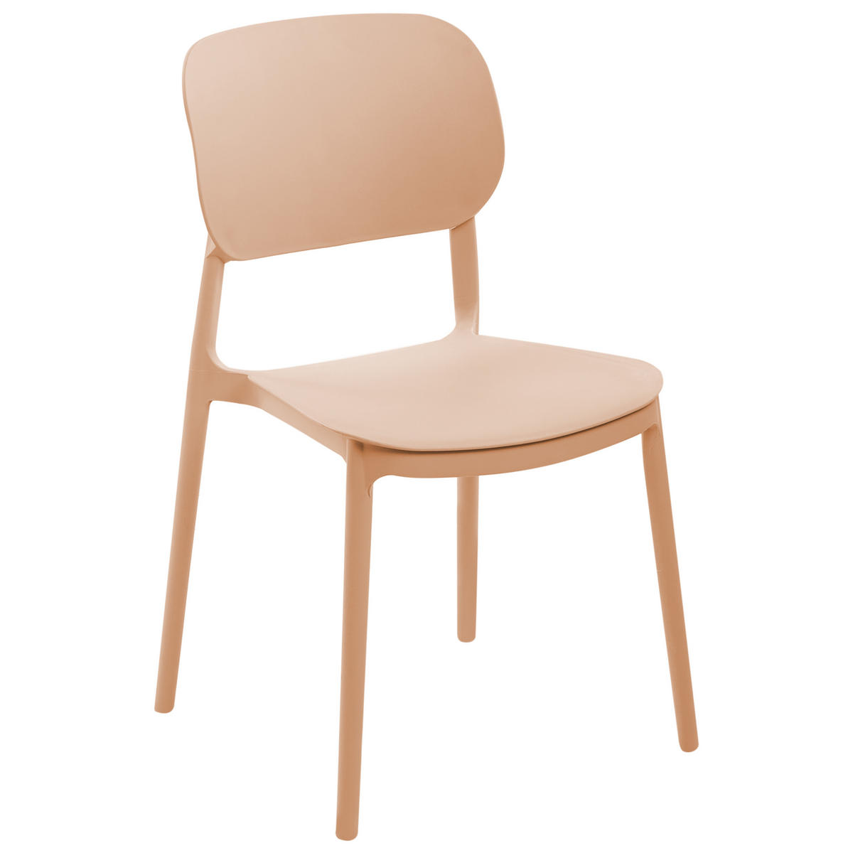 GARTENSTUHL 4er-Set Sandbeige Tupiza - Sandfarben, Kunststoff (47/82/48cm) - Beliani
