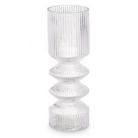VASE Geriffeltes Glas 8/23 cm - Transparent, Glas (8/23cm) - Giftdecor